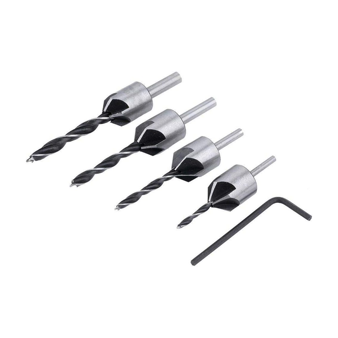 4 Pcs HSS Flute Countersink Drill Bit Set Screw