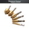 Countersink Drill Bit Hex Shank HSS 5 Flute Countersink Center Punch Tool Sets For Wood Quick Change Bit 6mm-19mm Five-edged Chamfer - Image 2