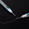 (Set of 2) Long Head Permanent Marker Pens Bathroom Woodworking Decoration 20mm Deep Hole Marker Pen Ink (white)