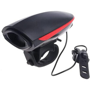 Electric Horn Bell, Bike Ring Alarm, Handlebar Ring Bell, Electric Bike Horn with 5Modes Sound, Bicycle Cycling Handlebar Ring Alarm Bells -Black & Red