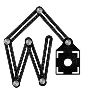 APT Multi Angle Measuring Ruler, Aluminum Alloy Template Tool Drill Guide Ceramic Tile Hole Punch Locator, 6 Fold Measuring Tool for DIY Handymen Builders Carpenters, Tilers, Craftsmen