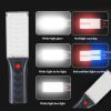 Rechargeable led Torch with White Lamp/Flash Red Light/Flash Blue Red Light, Hook and magnetic back كشاف LED، قابل لإعادة الشحن مع ضوء أبيض/ضوء أحمر فلاش/ضوء أحمر أزرق فلاش وخطاف ظهر ممغنظ
