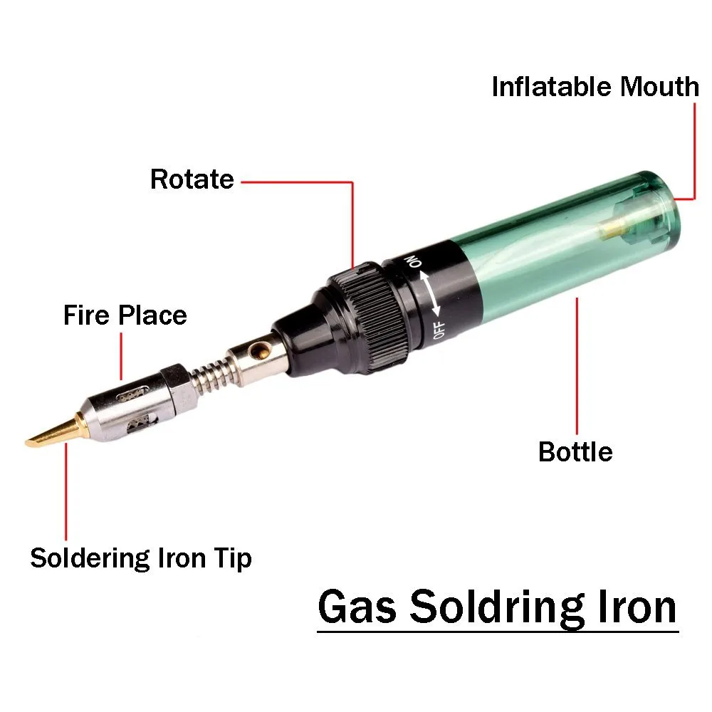 14pcs Soldering Iron kit Gas Soldering Iron Pen Butane Cordless Electric Welding Gun Butane Gas Blow - الصورة 2