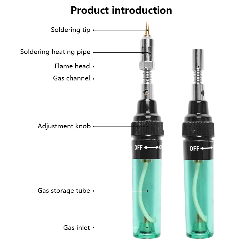 14pcs Soldering Iron kit Gas Soldering Iron Pen Butane Cordless Electric Welding Gun Butane Gas Blow - الصورة 3