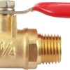 2 PCS Brass Water Mini Ball Valve Shut Off Switch, 1/4" BSPT Male x 1/4 INCH BSPT Male Hose Barb Pipe Tubing Fitting Coupler, 180 Degree Operation Handle,Rated to 600WOG - Image 4