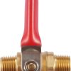 2 PCS Brass Water Mini Ball Valve Shut Off Switch, 1/4" BSPT Male x 1/4 INCH BSPT Male Hose Barb Pipe Tubing Fitting Coupler, 180 Degree Operation Handle,Rated to 600WOG - Image 6