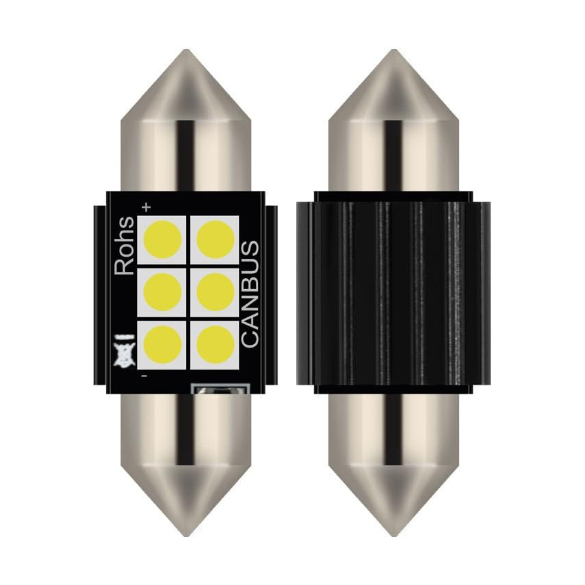 2 x Festoon DE3175 DE3022 DE3021 LED Festoon Bulbs 31 mm C5W Pure White Canbus DC12V