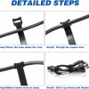25pcs Releasable Cable Ties Plastics Nylon Hook Loop Wrap Zip Bundle Fastener Straps Detachable T-type Wire Organizer 150mm - 15 cm - الصورة 5