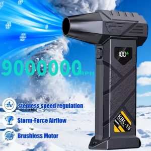 9000000RPH High-Power Snow Blower/Snow Remover, Portable Turbine Jet Blower, Suitable for Dust Removal (Cars/Computers), Snow Pile Clearing, and Leaf Blowing, Cooling, Barbecue, and Powerful Adjustable