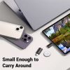lighting female to usb c male - USB-C Adapter for iPhone 15/15 Pro/15 Pro Max/15 Plus, USB- Charging & 480Mbps Data Sync, Plug & Play Gender Changer Cable Adapter (Male/Female), No Audio, Not for OTG, Silver - الصورة 2