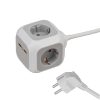 Brennenstuhl ALEA-Power 4-way Cube Extension Socket With 2xUSB Fast 2.1A Charger, 1.4m