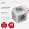 Brennenstuhl ALEA-Power 4-way Cube Extension Socket With 2xUSB Fast 2.1A Charger, 1.4m - الصورة 3